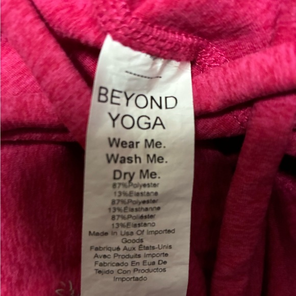 Beyond Yoga Pink Crisscross Back Long Sleeve Crop Athletic Top Size Large - Picture 7 of 8